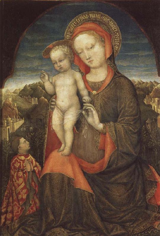 Jacopo Bellini Madonna and Child Adored by Lionello d'Este oil painting image